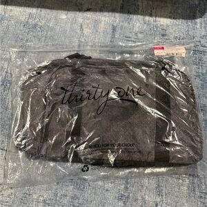 Thirty-One Charcoal Crosshatch Mini Duffle
